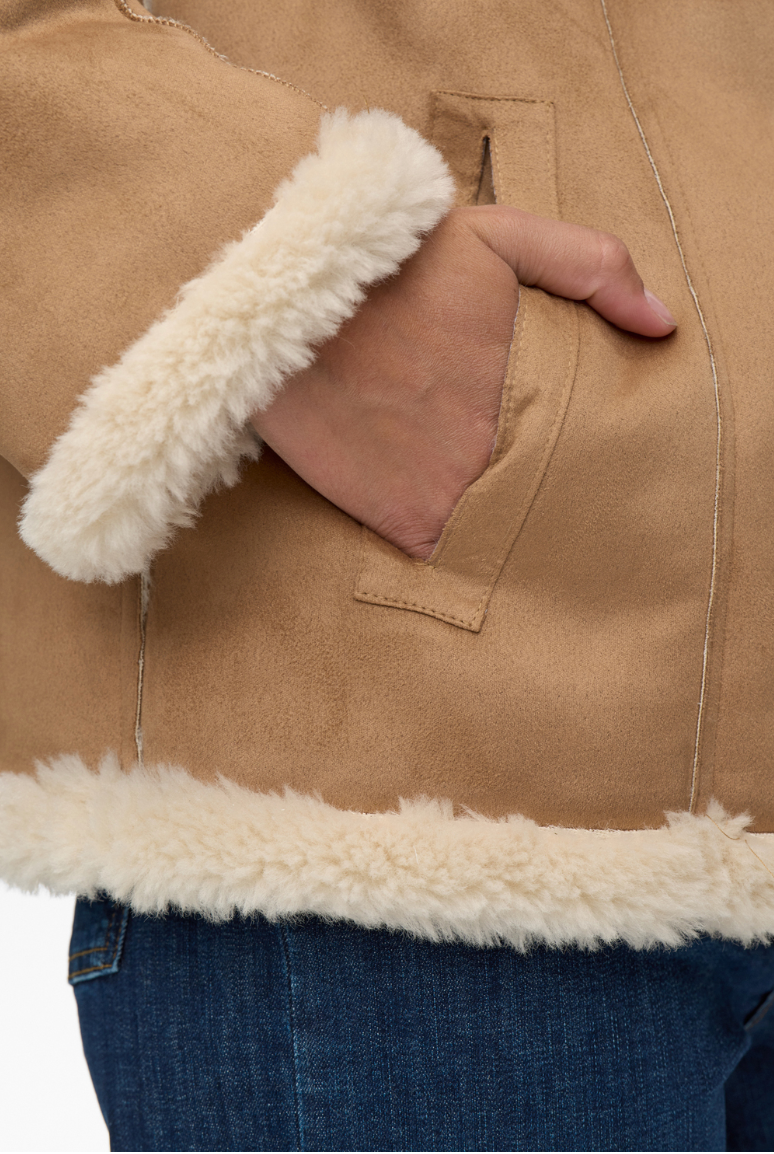 Numph Nuelliota reversible jacket in cognac