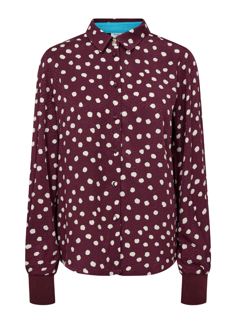 Numph Nulivy shirt in winetasting with contrast spot