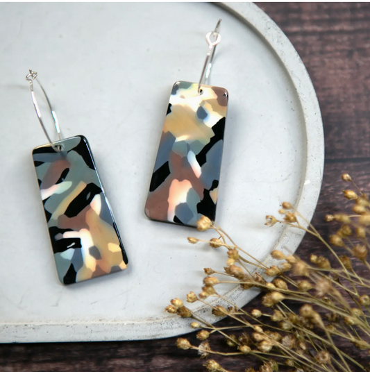 The Old Farmhouse acrylic rectangle earrings
