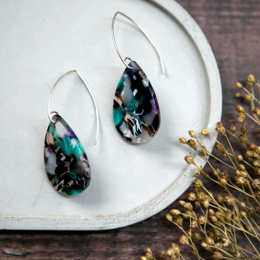 The Old Farmhouse teardrop acrylic earrings
