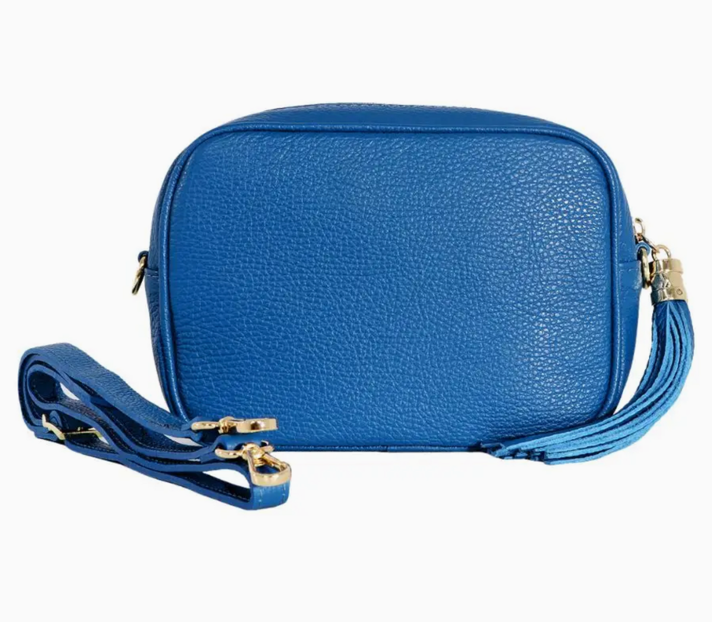 Cobalt blue leather, crossbody handbag