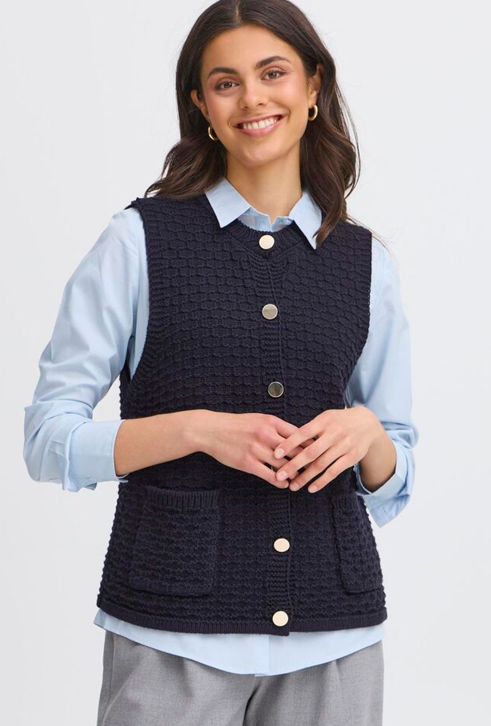 Fransa Kenna Waistcoat in night sky blue