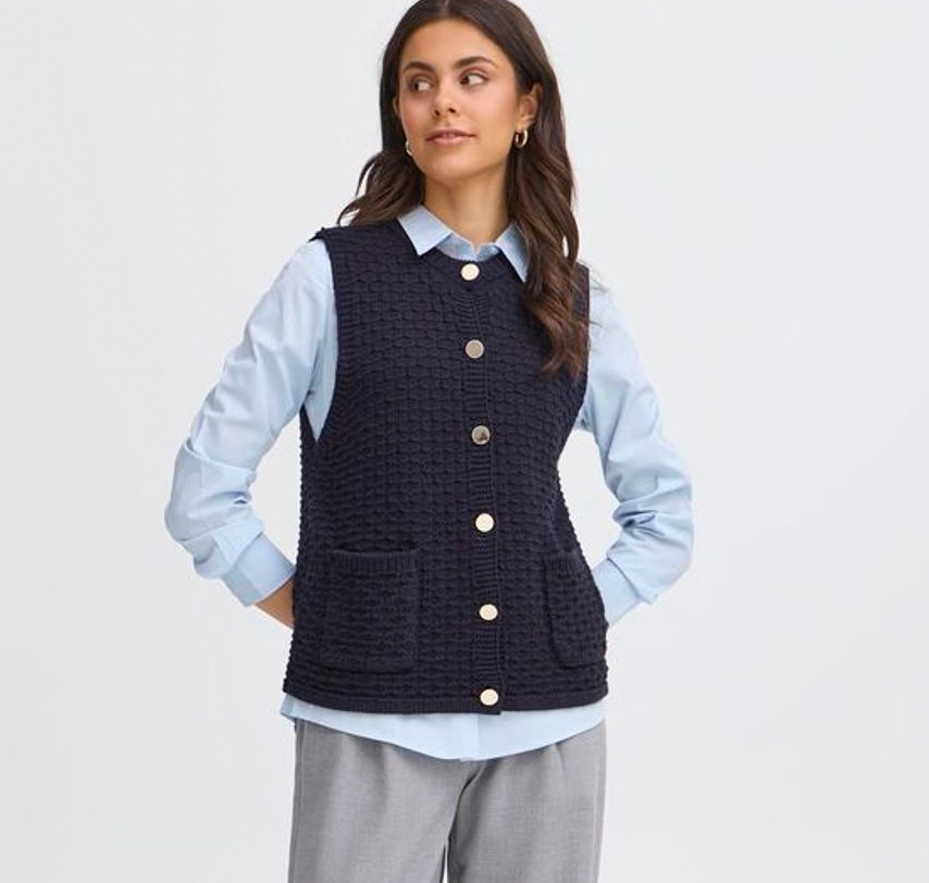 Fransa Kenna Waistcoat in night sky blue