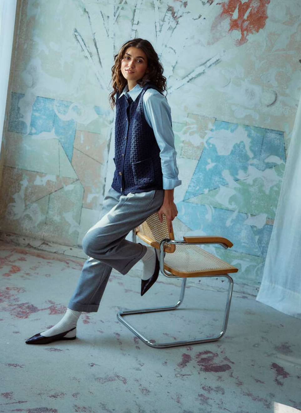 Fransa Kenna Waistcoat in night sky blue