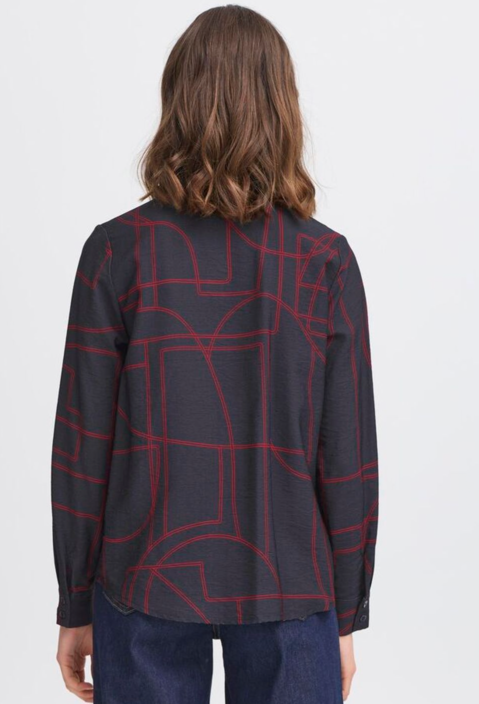 Fransa Daphne blouse in night sky art pattern