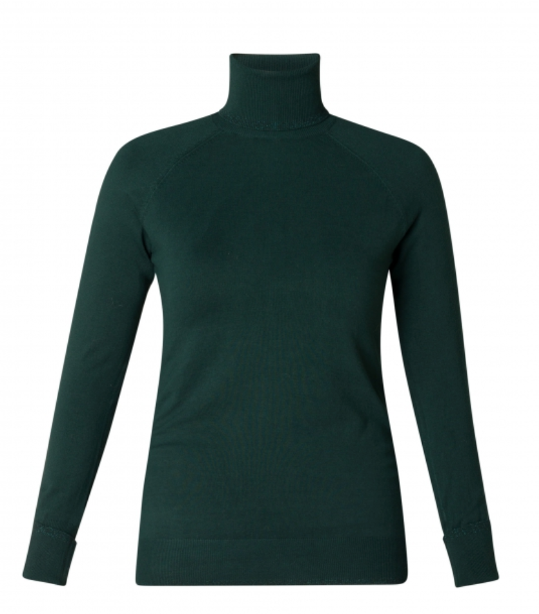 Yest Ojasvini dark pine green polo neck
