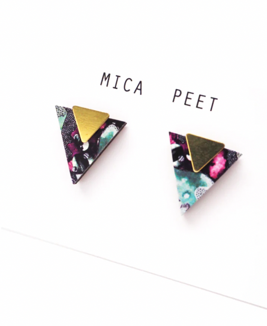 Mica Peet geometric triangle stud earrings