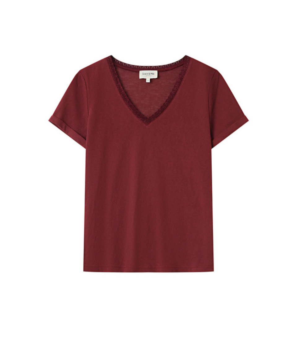 Grace & Mila Space tee in bordeaux