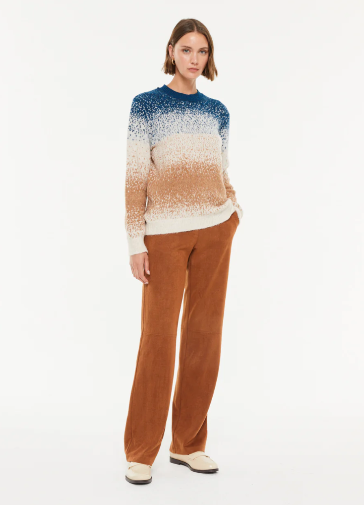 Paz Torras blue and fawn sweater