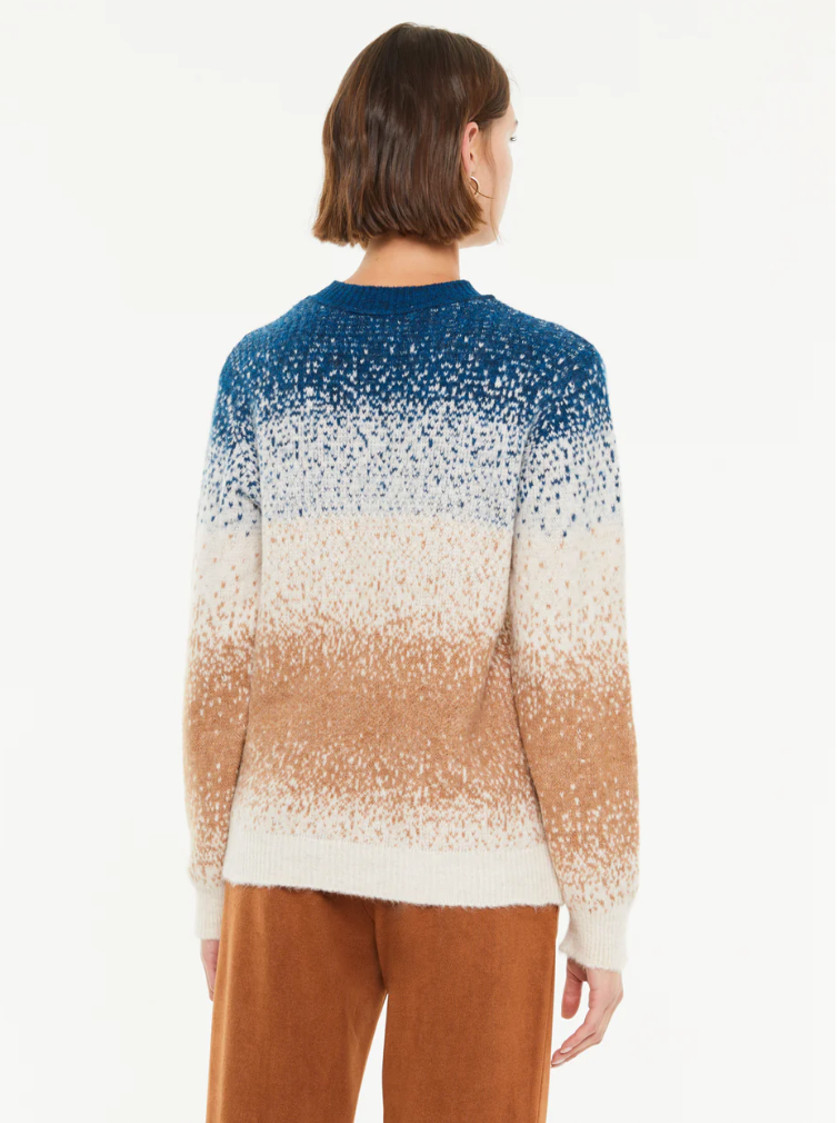 Paz Torras blue and fawn sweater