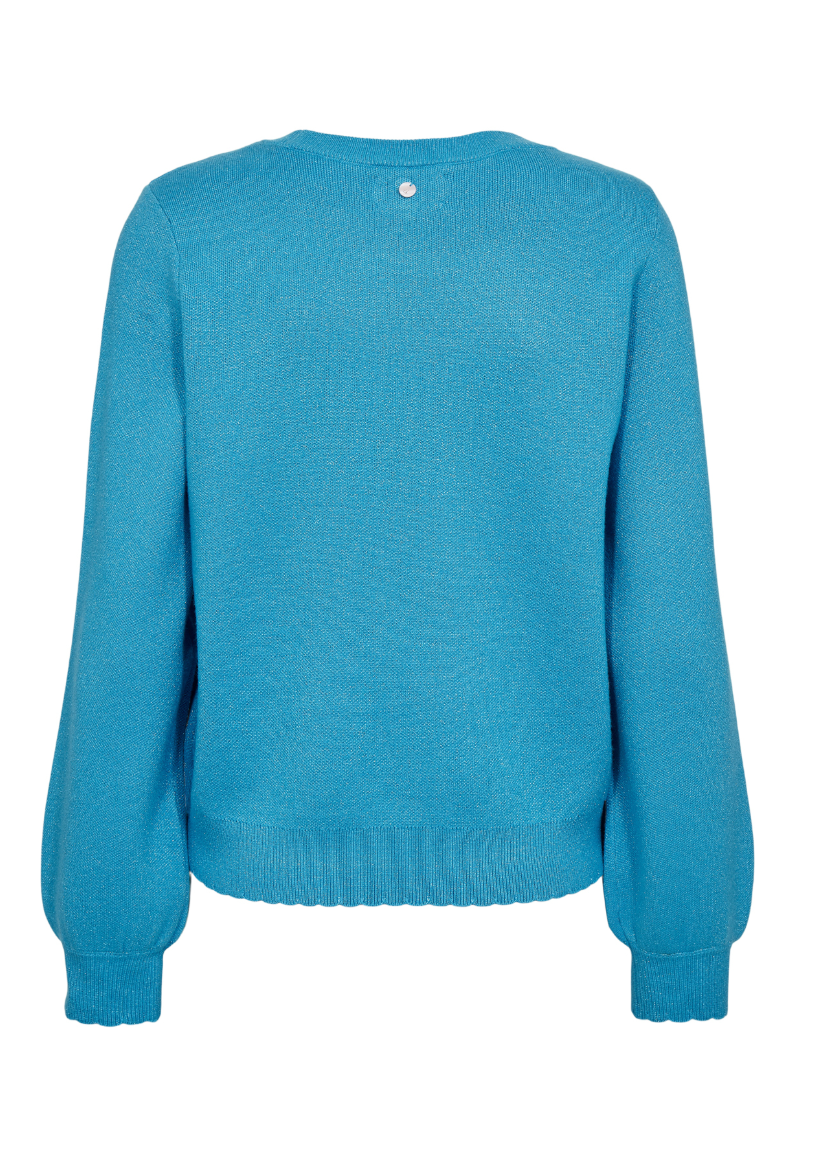 Numph Nubir sweater in aquarius blue