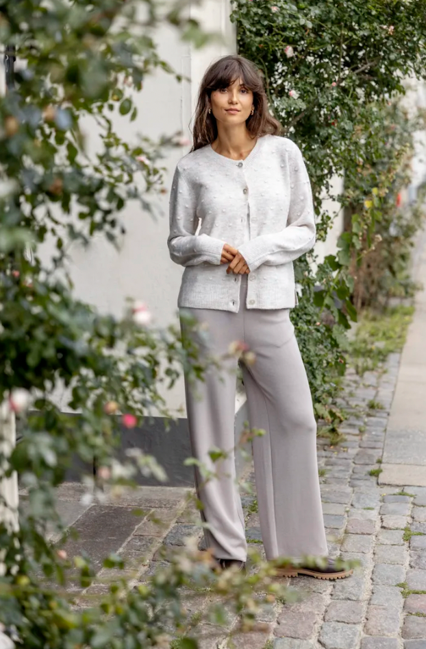 Fransa Aurora soft straight trouser in moon rock
