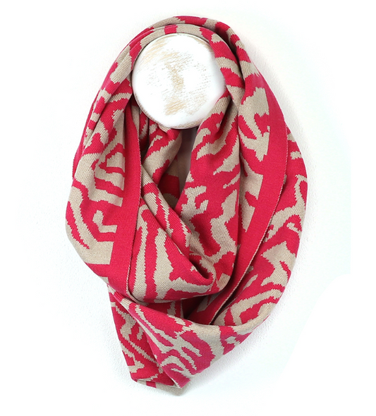 POM Raspberry and oatmeal fine recycled knit snood