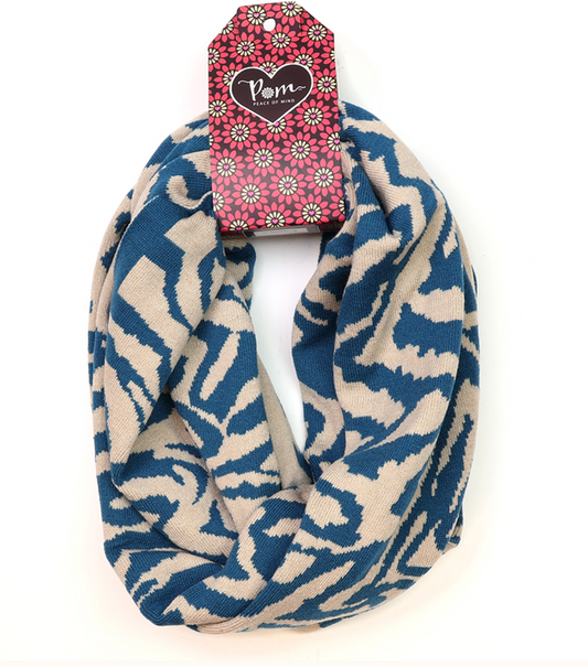 POM Bright blue and oatmeal recycled snood