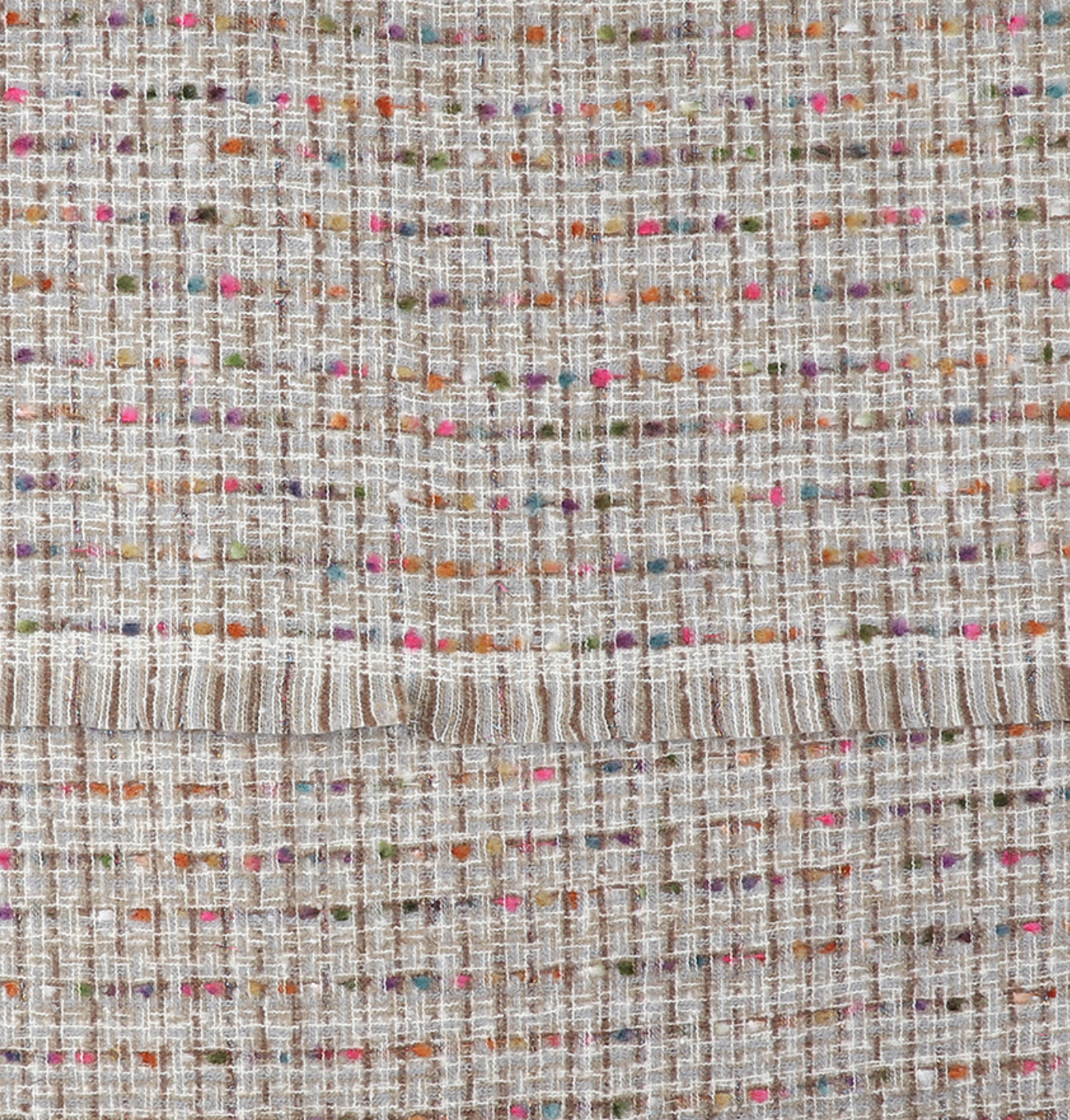 POM Grey mix woven textured scarf