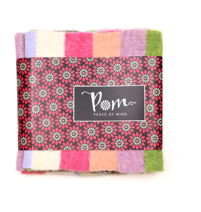 POM Green & Pink multistripe rainbow scarf