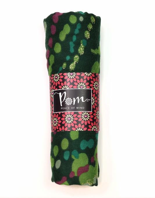 POM Green and multicoloured dotty scarf