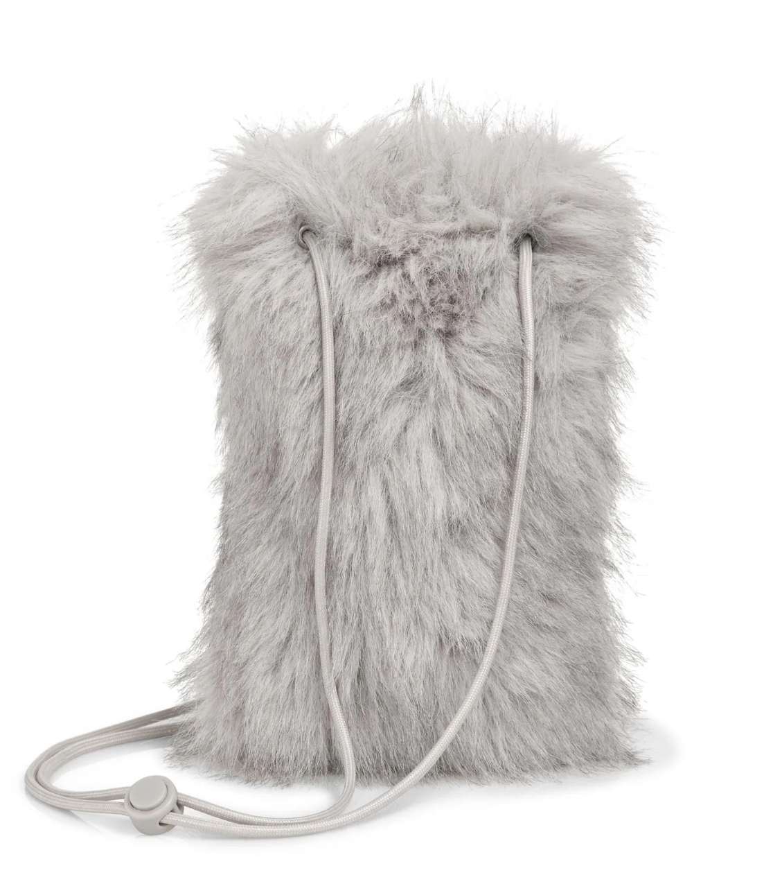 Yaya fluffy phone bag in light grey