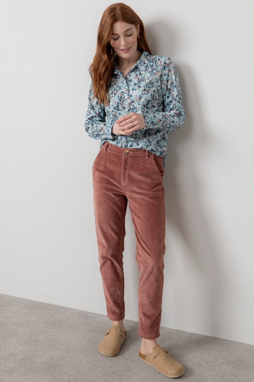Lily & Me Brookend antique rose stretch trousers