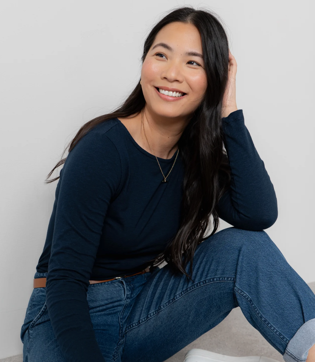 Lily & Me Monica top in navy