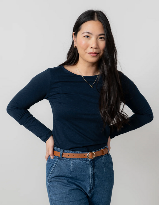 Lily & Me Monica top in navy