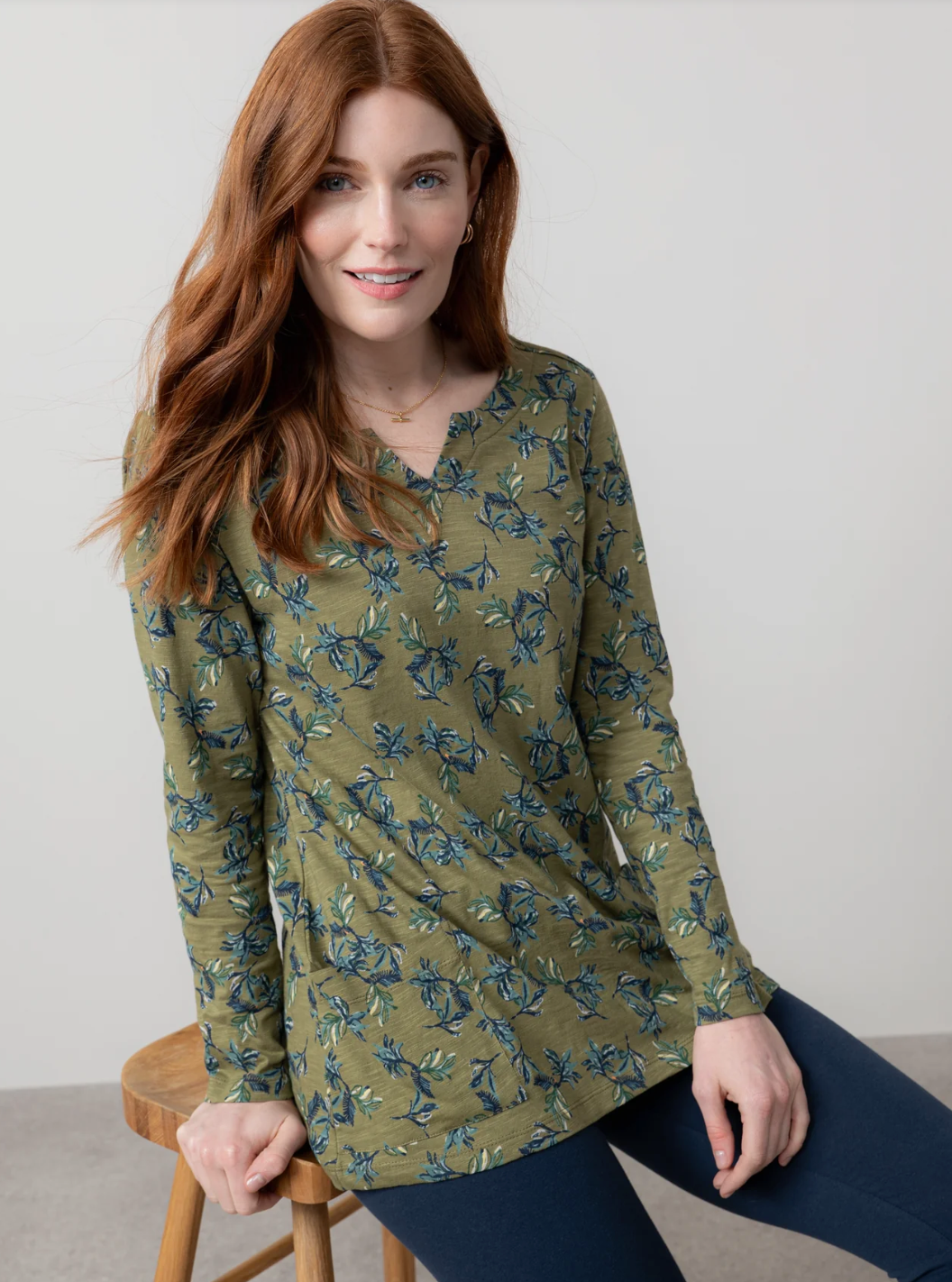 Lily & Me Maple printed cotton jersey tunic