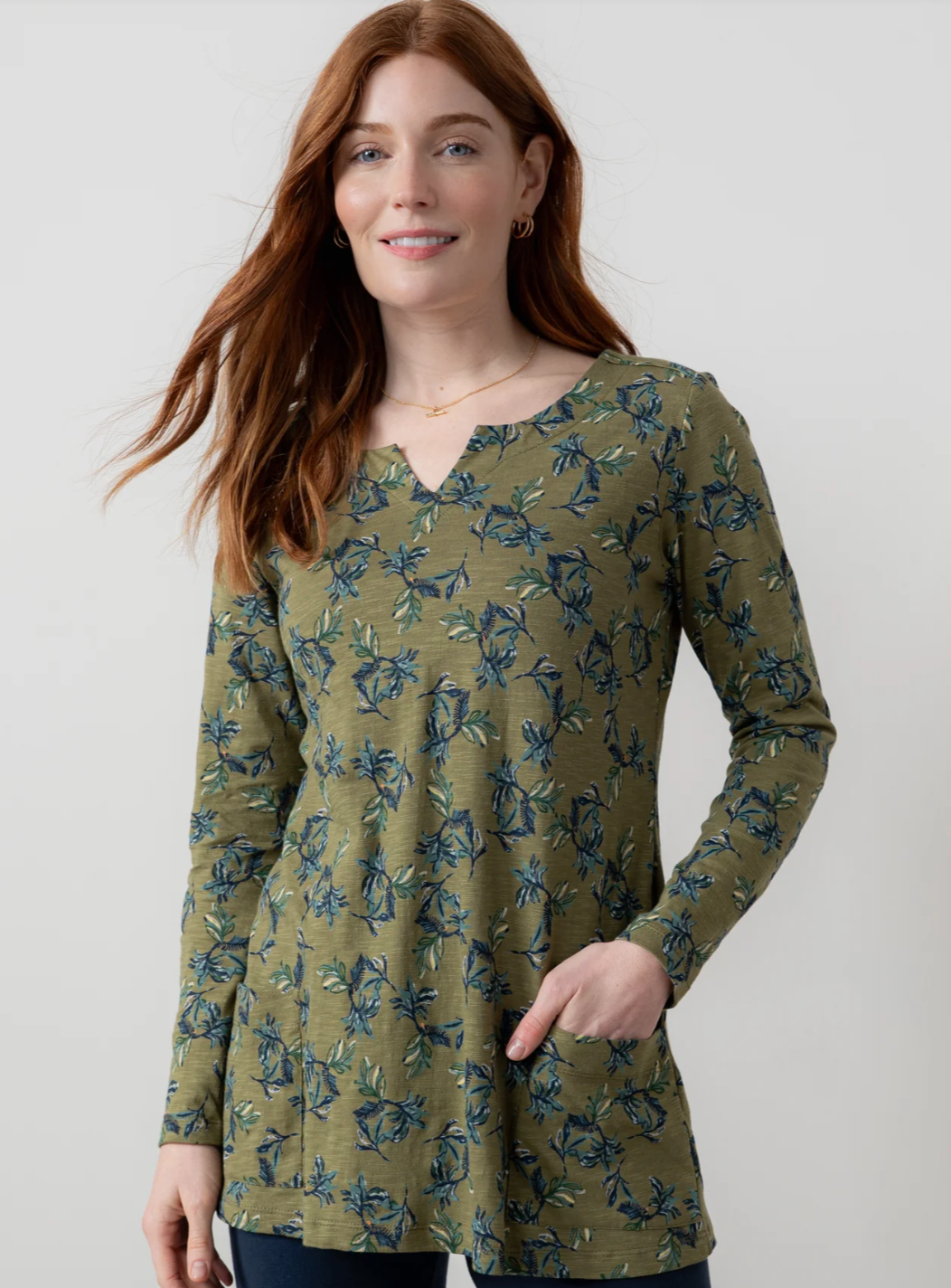 Lily & Me Maple printed cotton jersey tunic