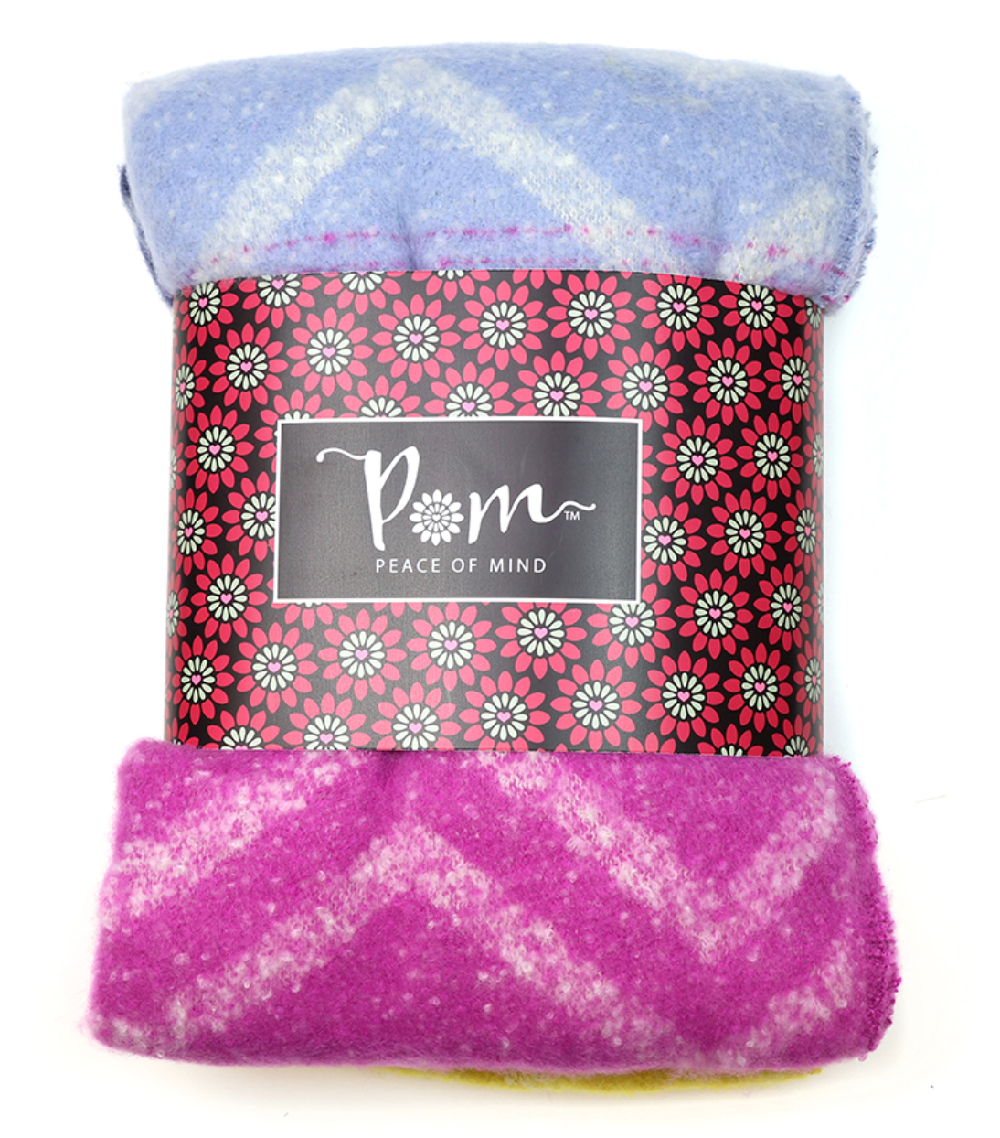 POM Blue, pink and yellow boucle scarf