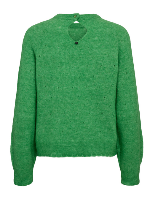 Numph Nurietto pointelle vibrant green sweater - coming soon