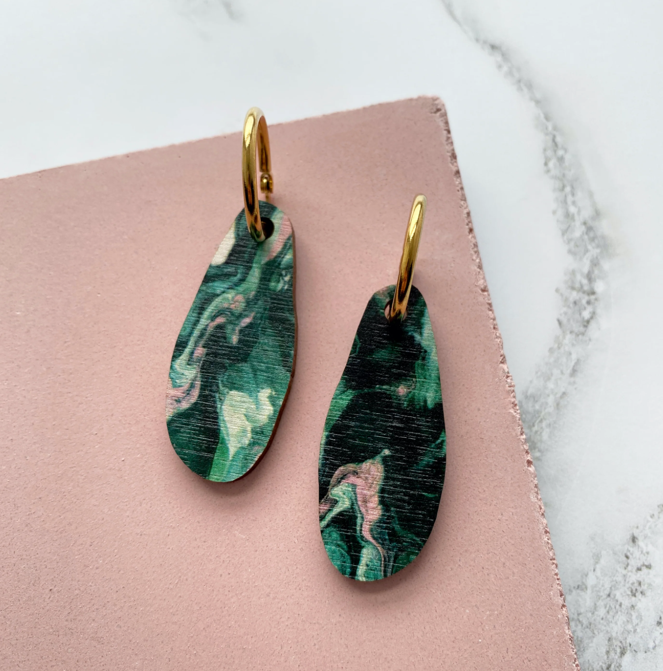 Mica Peet marble hoop earrings