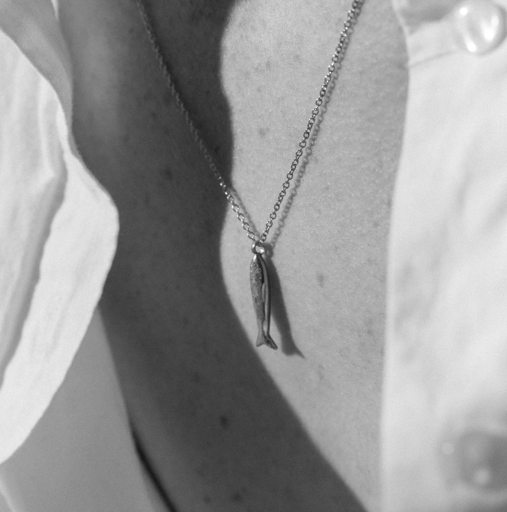 One & Eight Minnow silver necklace