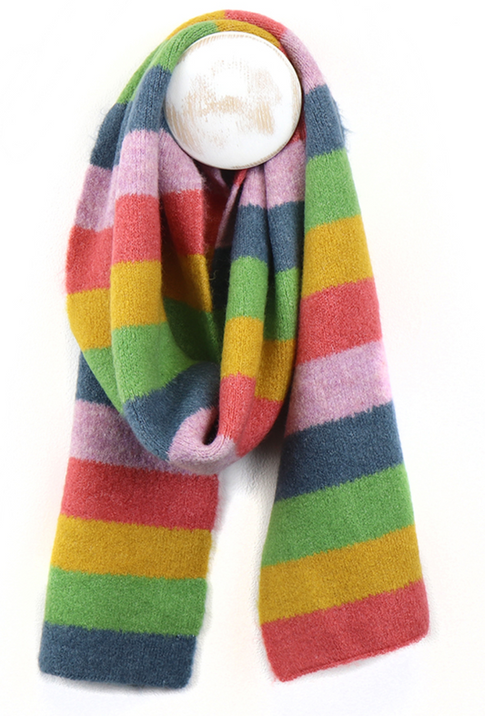 POM Stripey rainbow scarf