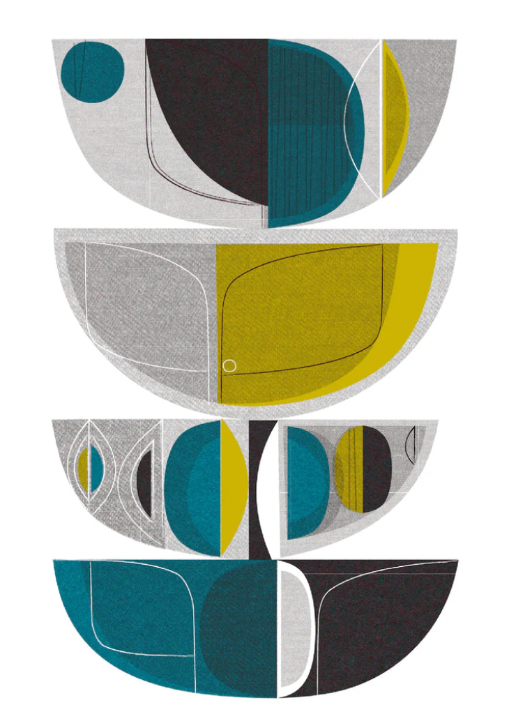 Jenni Douglas mid century forms art card