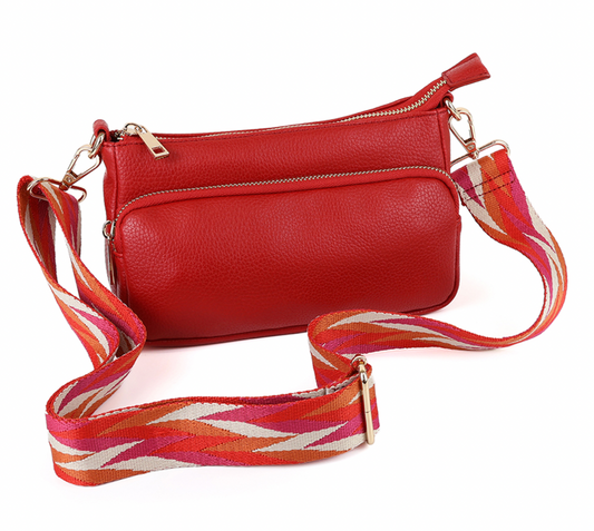 POM Red vegan leather cross body bag