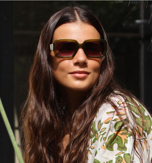 POM Olive frame recycled sunglasses