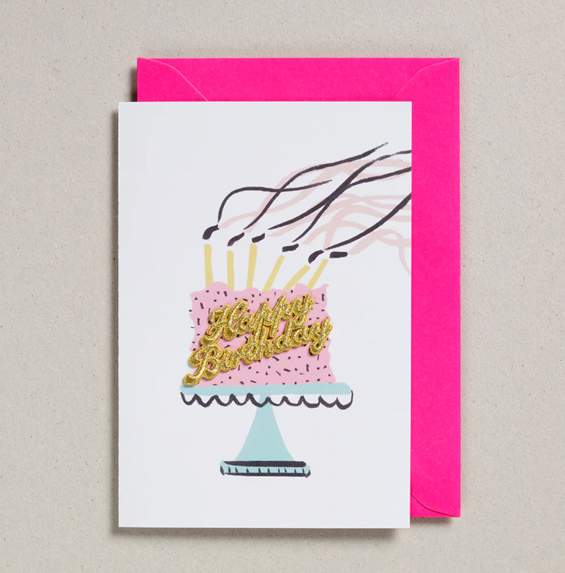 Petra Boase embroidered keepsake birthday cake card