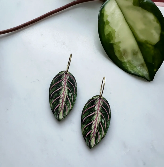 Mica Peet Maranta leaf hoop earrings