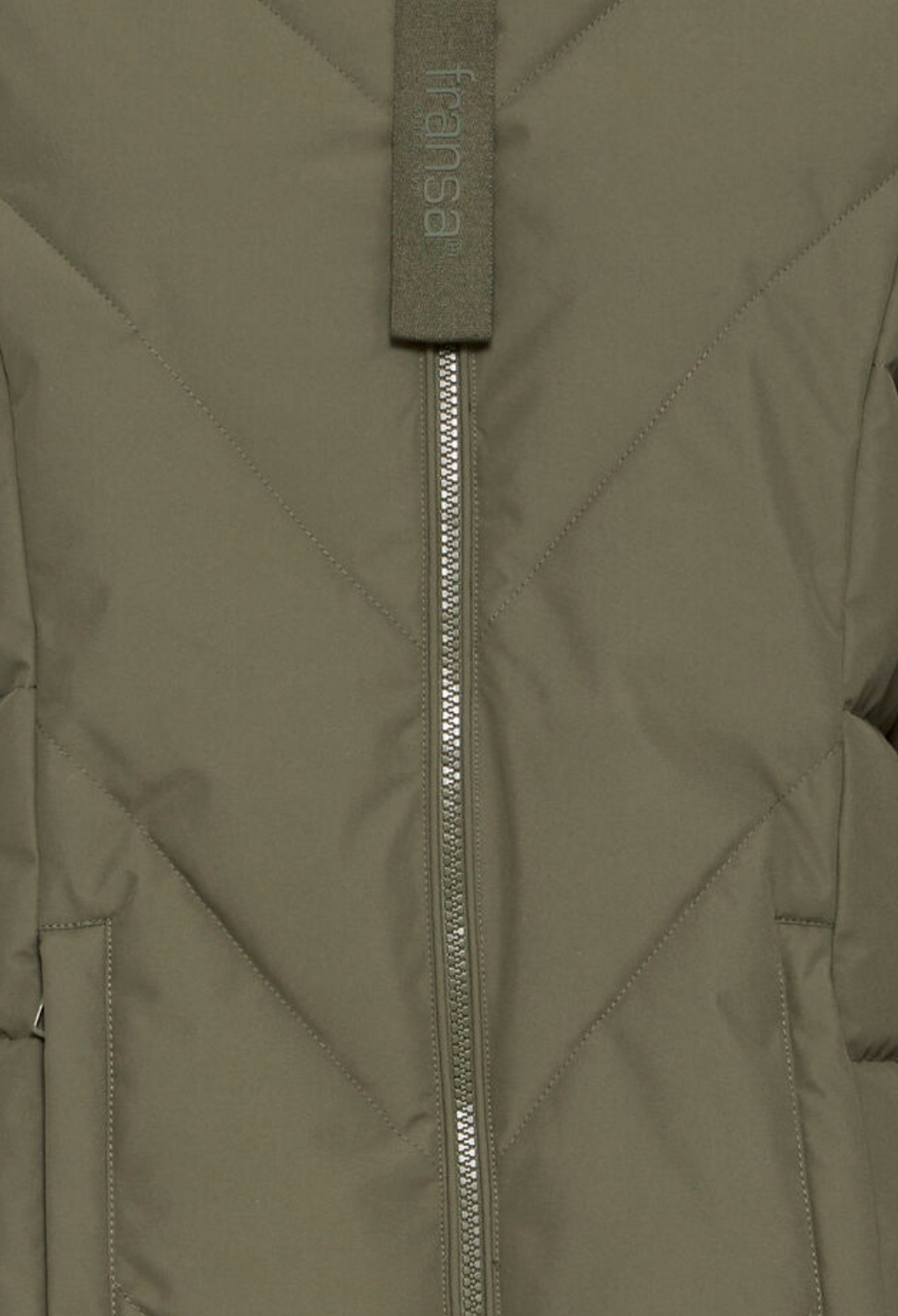 Fransa Maise hooded jacket in grape leaf olive green