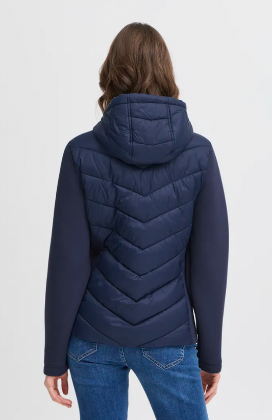 Fransa padding jacket in navy with cosy sleeves