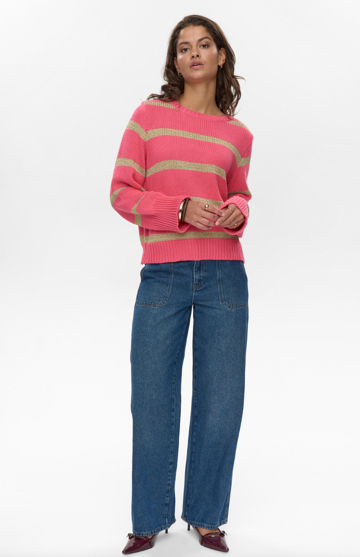 Numph Nukristy sweater in fandango pink