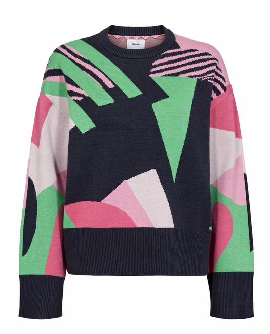 Numph Nugraphi sweater in dark sapphire