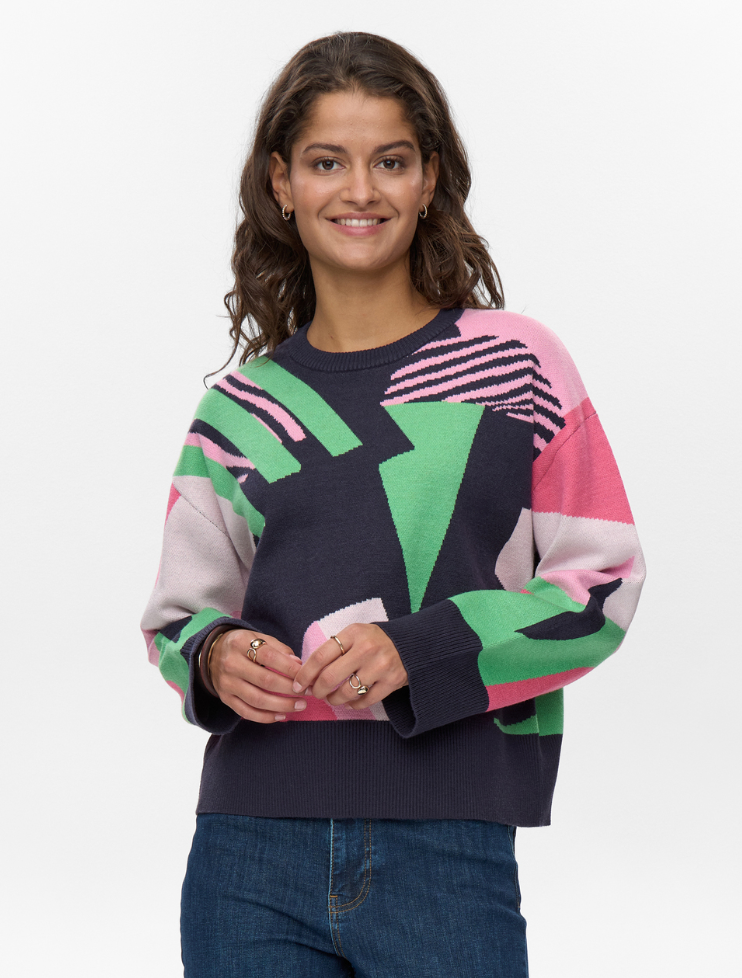 Numph Nugraphi sweater in dark sapphire