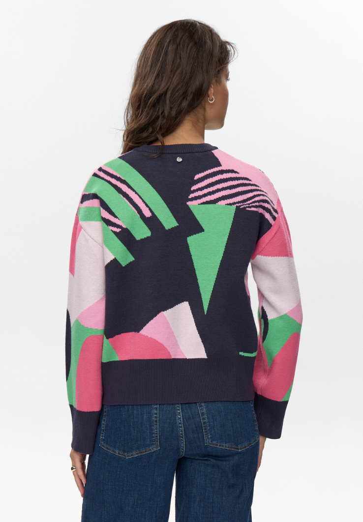 Numph Nugraphi sweater in dark sapphire