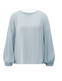 Yaya baby blue crinkle top with drawstring scooped back