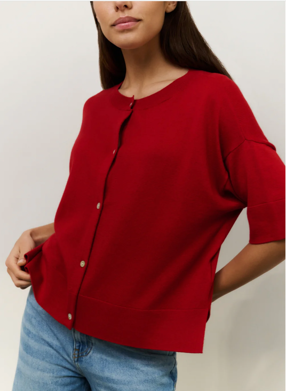 Yaya oversized cardigan in scarlet red