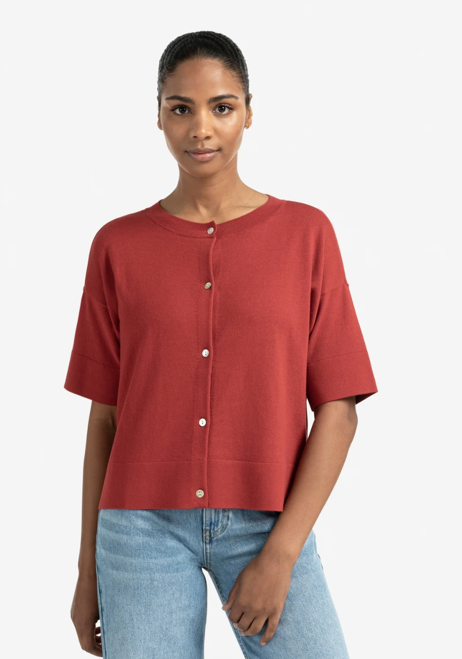 Yaya oversized cardigan in scarlet red