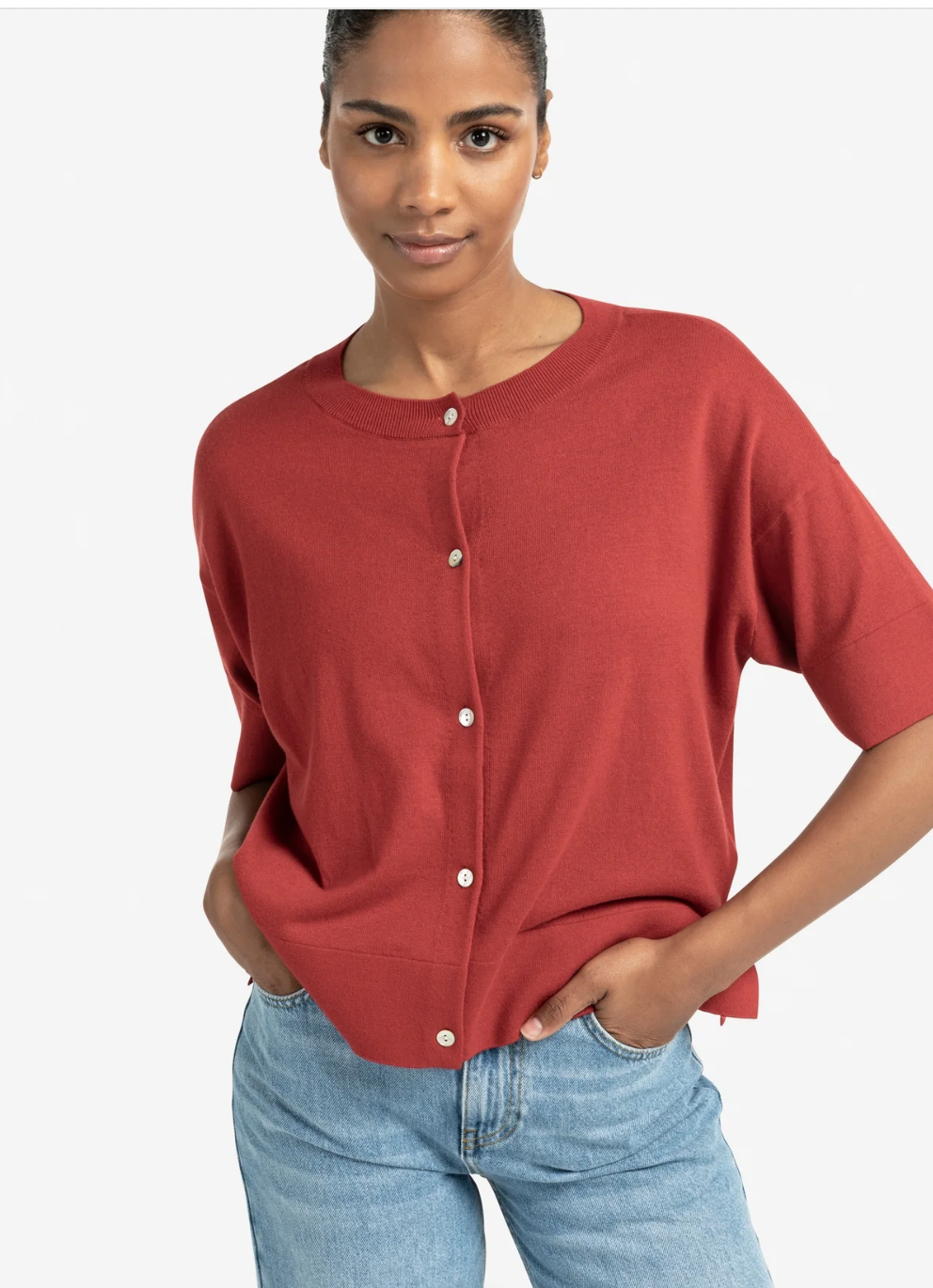 Yaya oversized cardigan in scarlet red