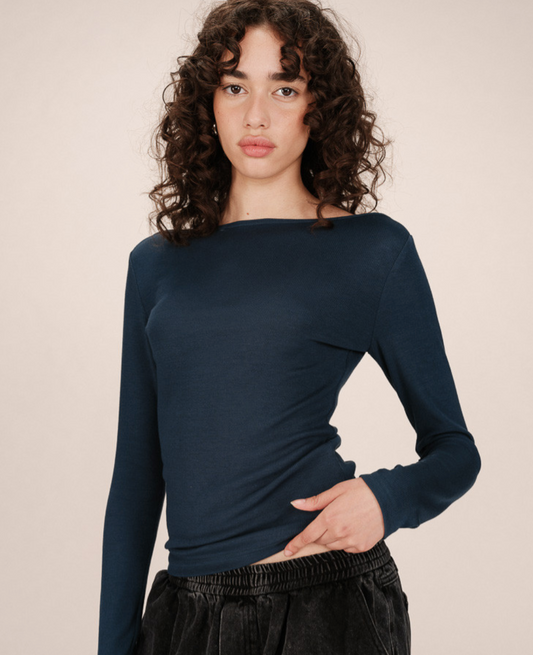 Grace & Mila Stanley top in petrol blue