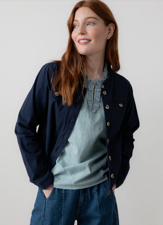 Lily & Me Renee twill jacket in navy