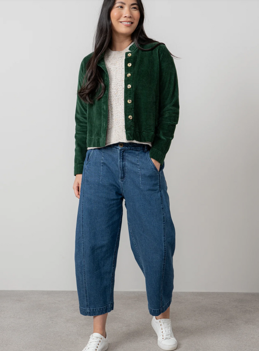 Lily & Me Charlie barrel leg jeans in blue